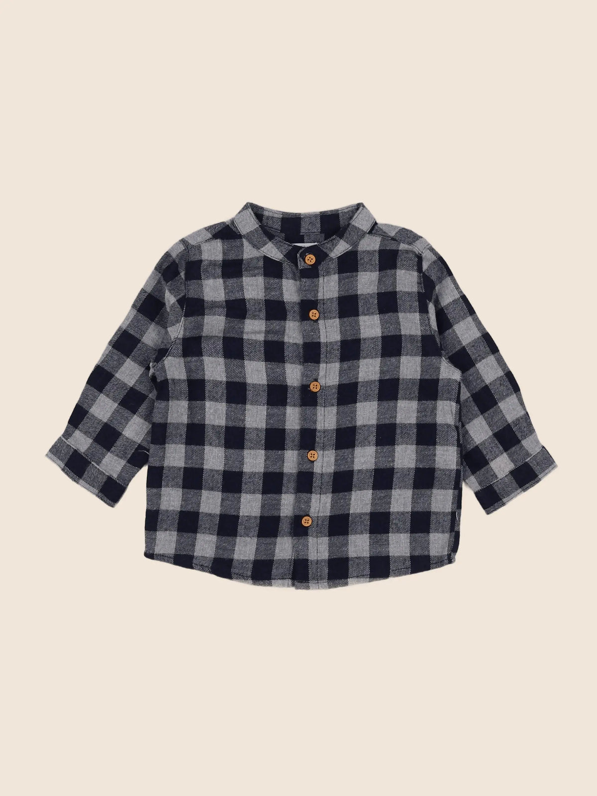 Boutchou - chemise bleu, gris - 9 mois