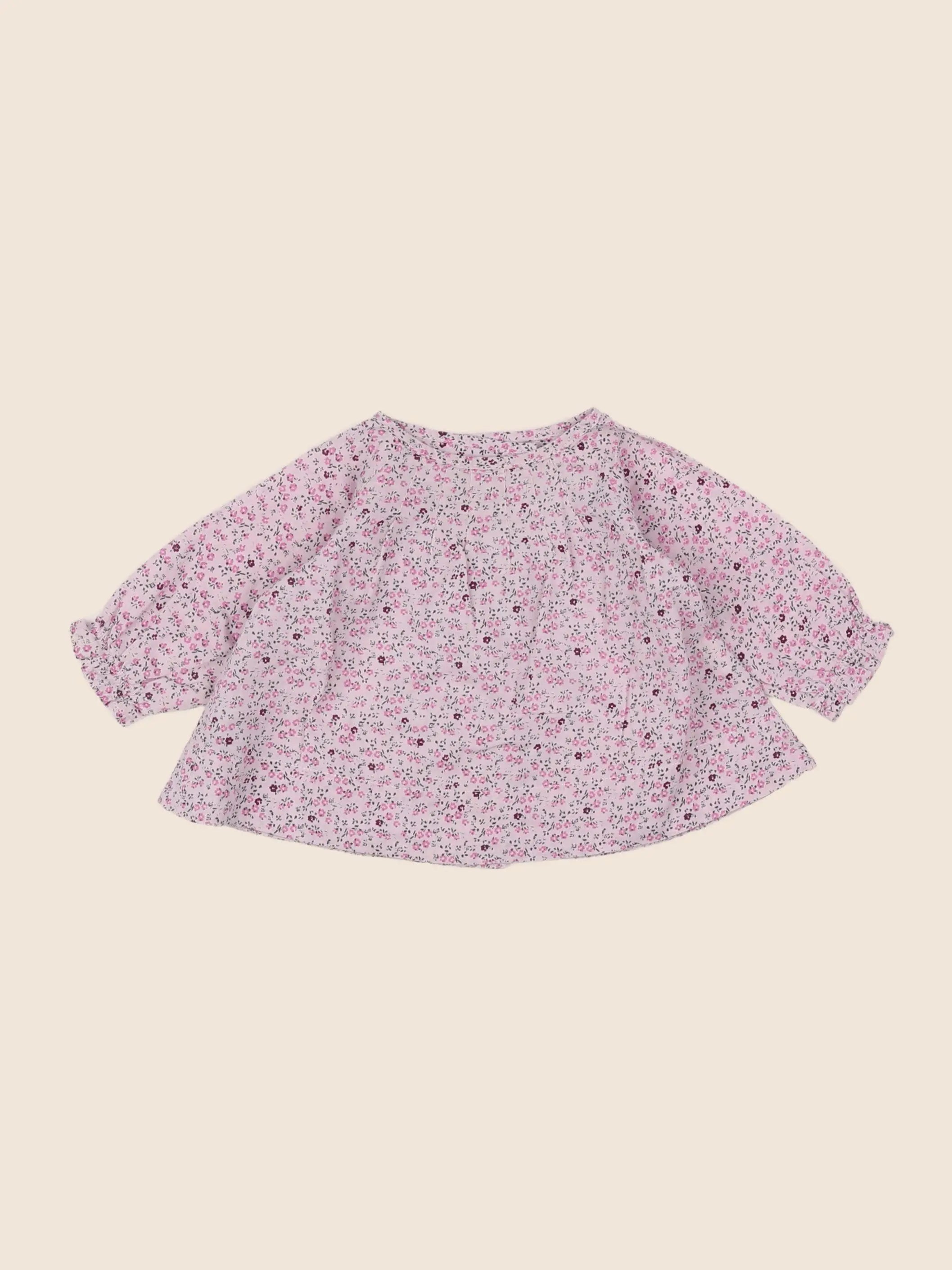 Boutchou - blouse rose, violet - 3 mois