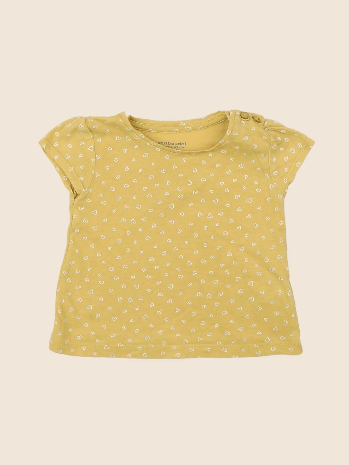 Vertbaudet - tee-shirt jaune - 6 mois