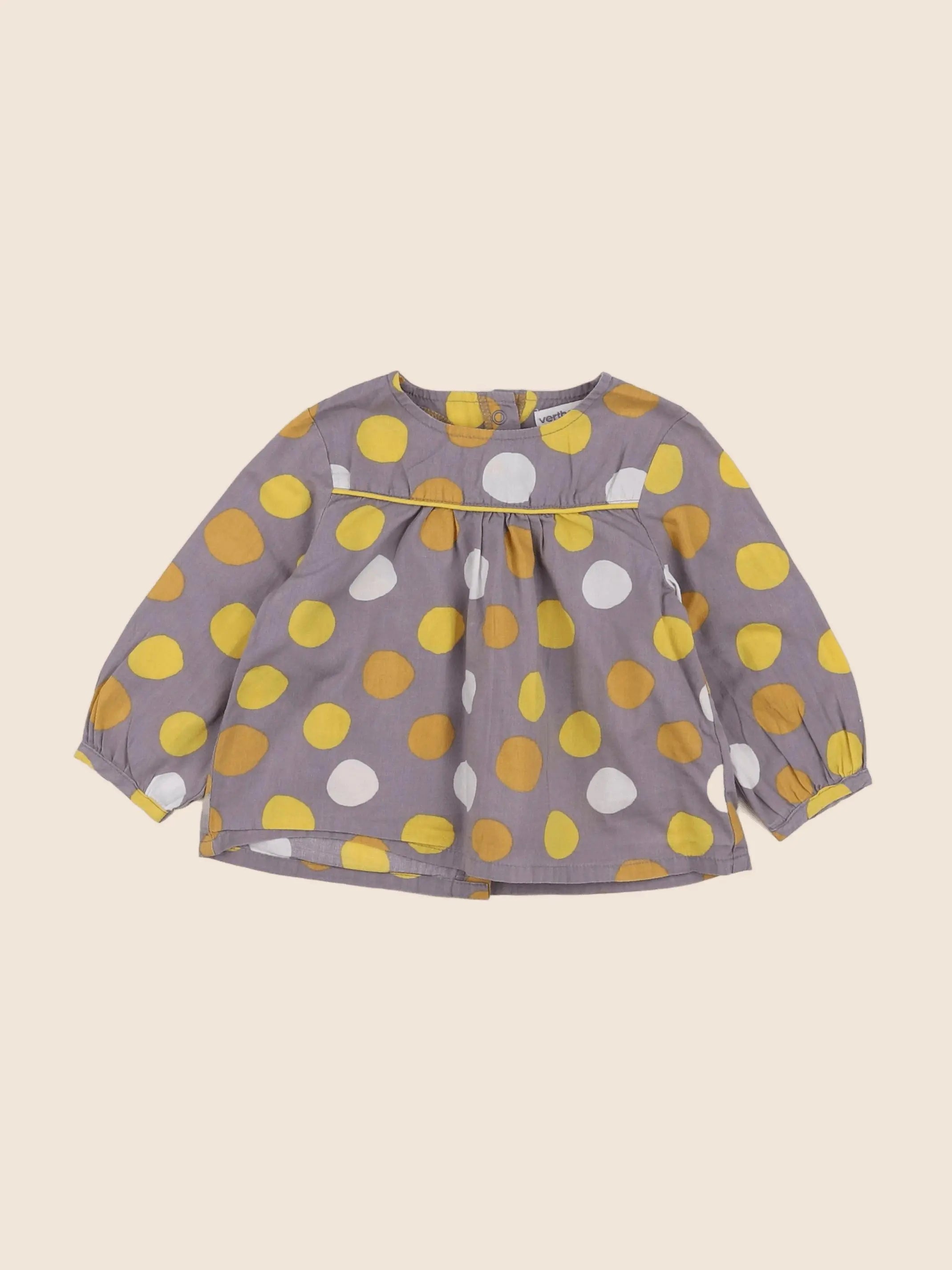 Vertbaudet - blouse gris, jaune - 9 mois