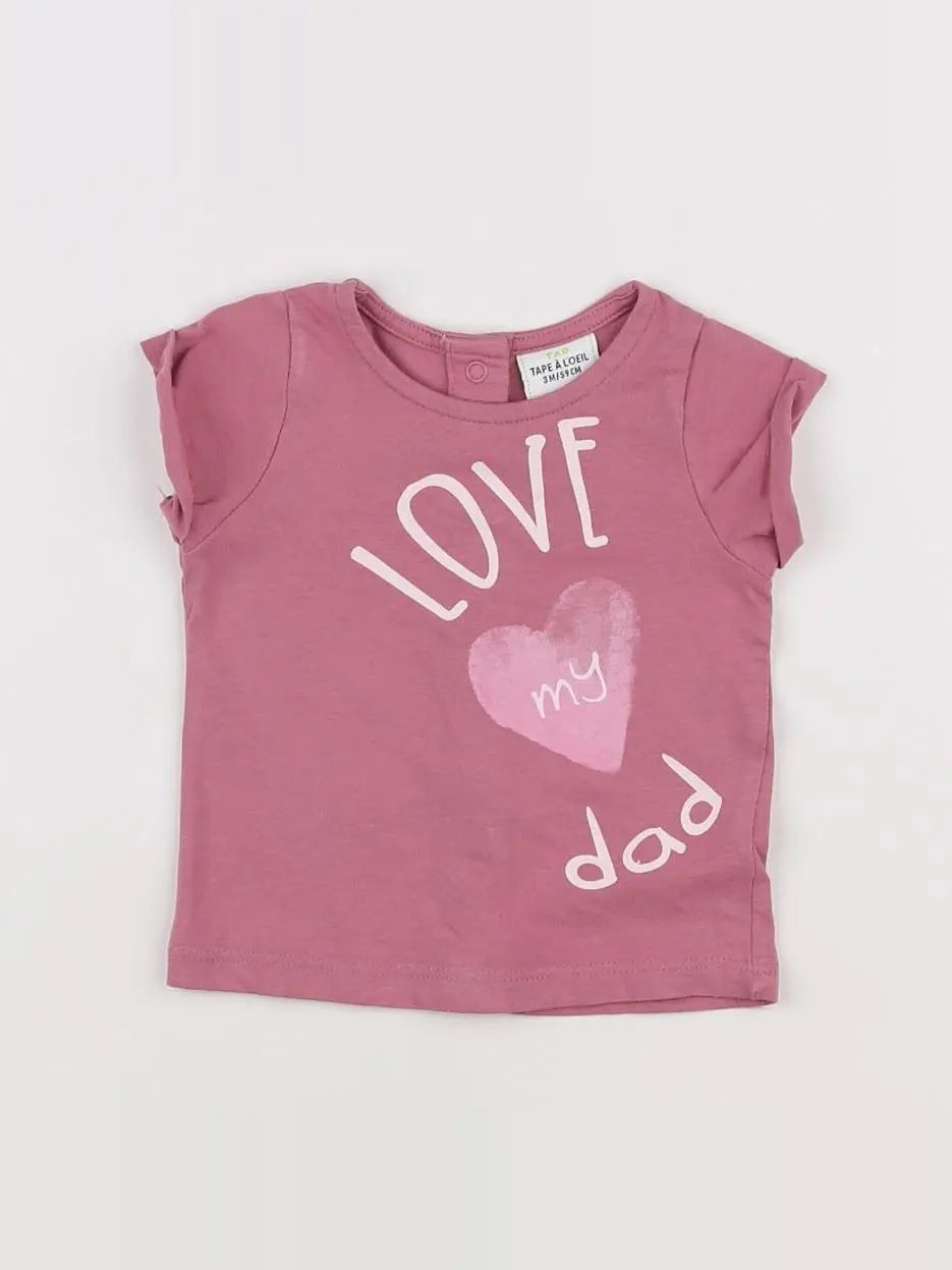 Tape à l'oeil - tee-shirt rose - 3 mois