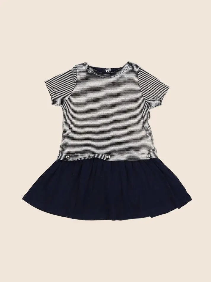Petit Bateau - robe bleu - 18 mois