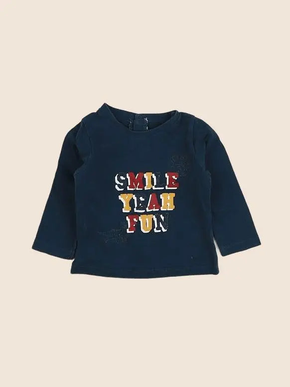 Vertbaudet - tee-shirt bleu - 9 mois