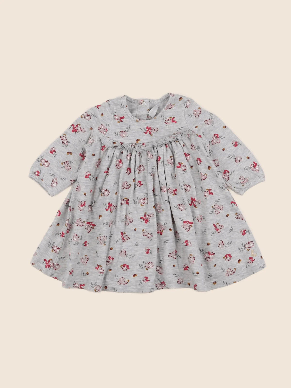Petit Bateau - robe gris - 6 mois