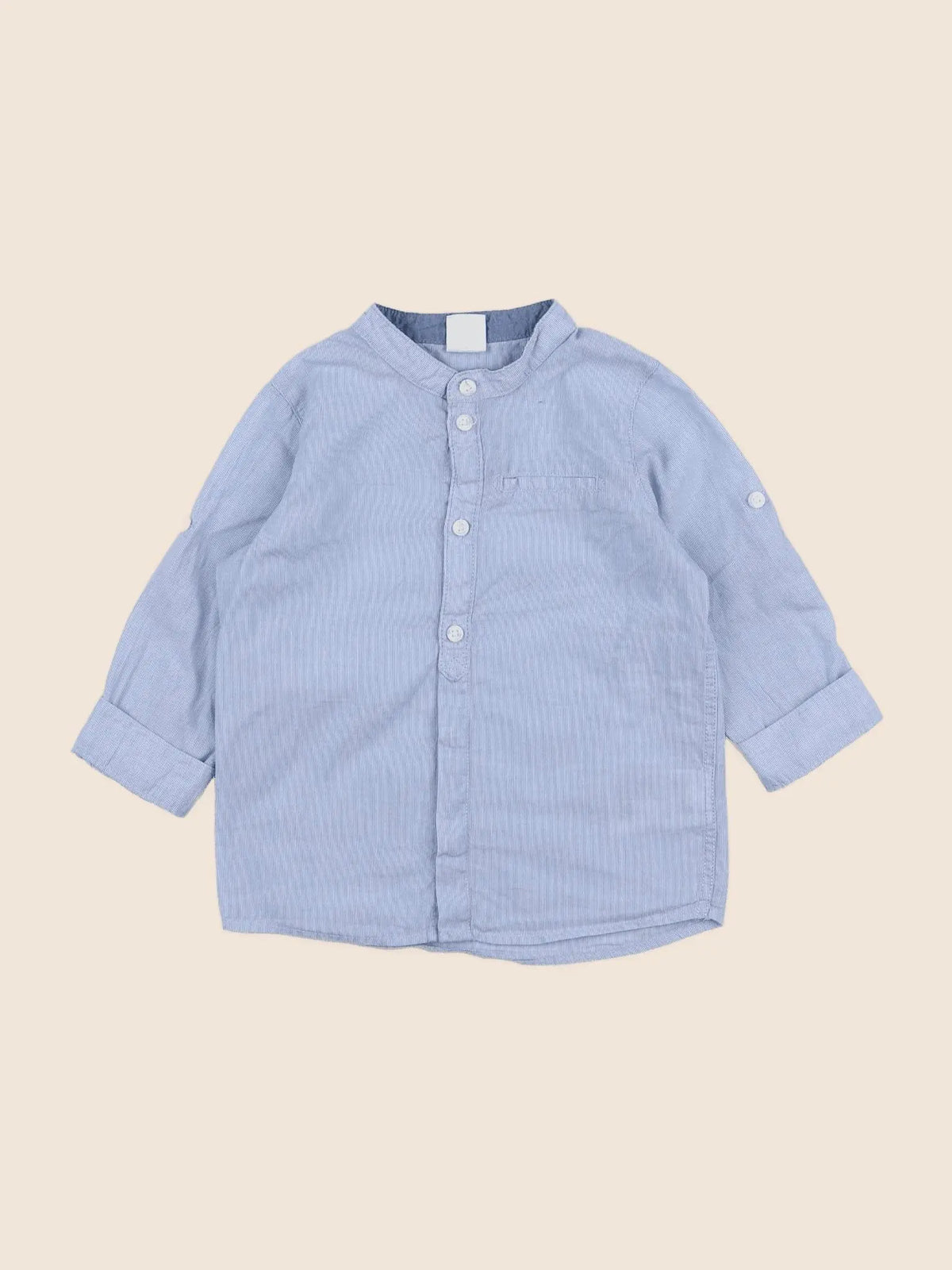 H&M - chemise bleu - 12/18 mois