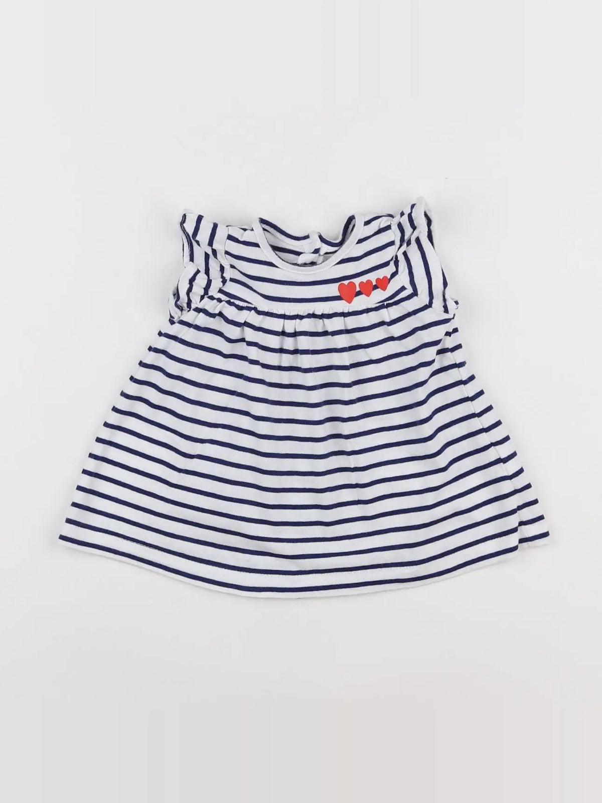Vertbaudet - robe bleu, blanc - 3 mois