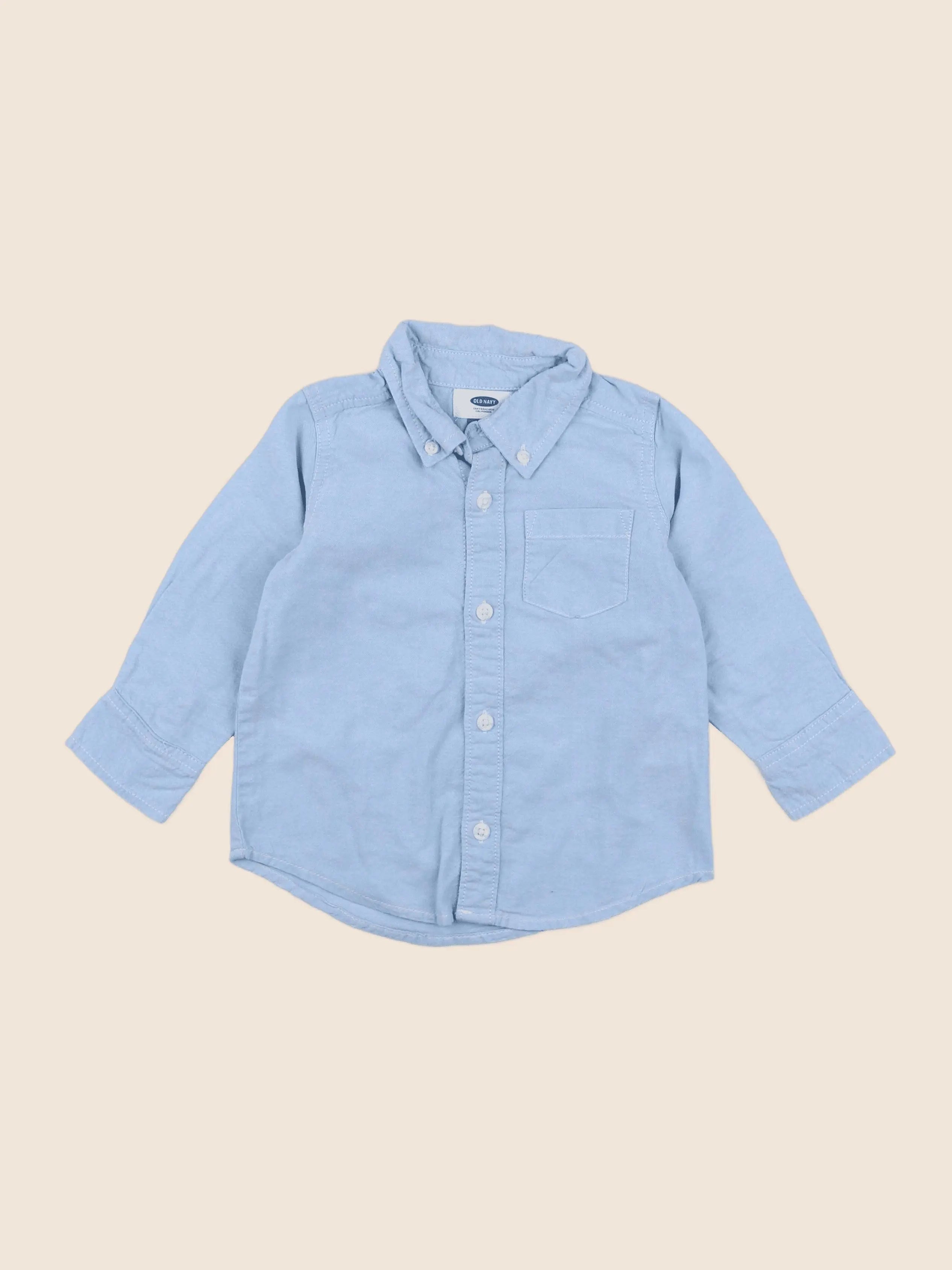 Old Navy - chemise bleu - 18 mois à 2 ans