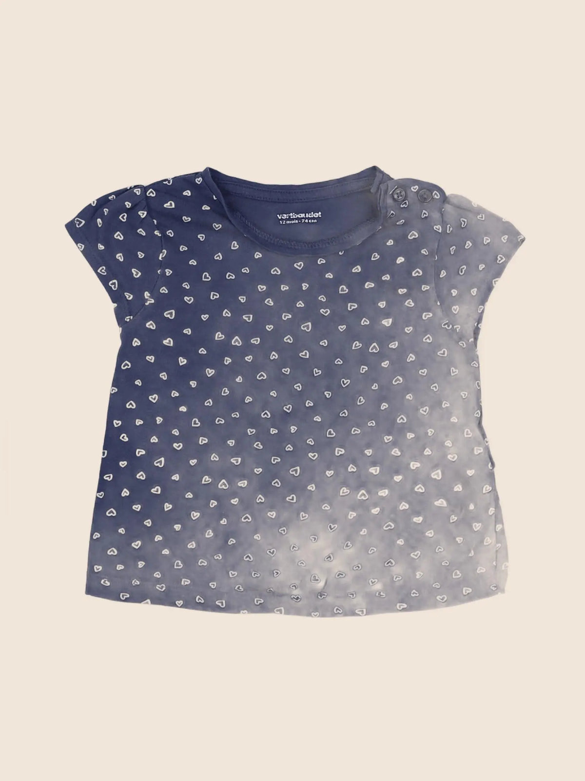 Vertbaudet - tee-shirt bleu - 12 mois