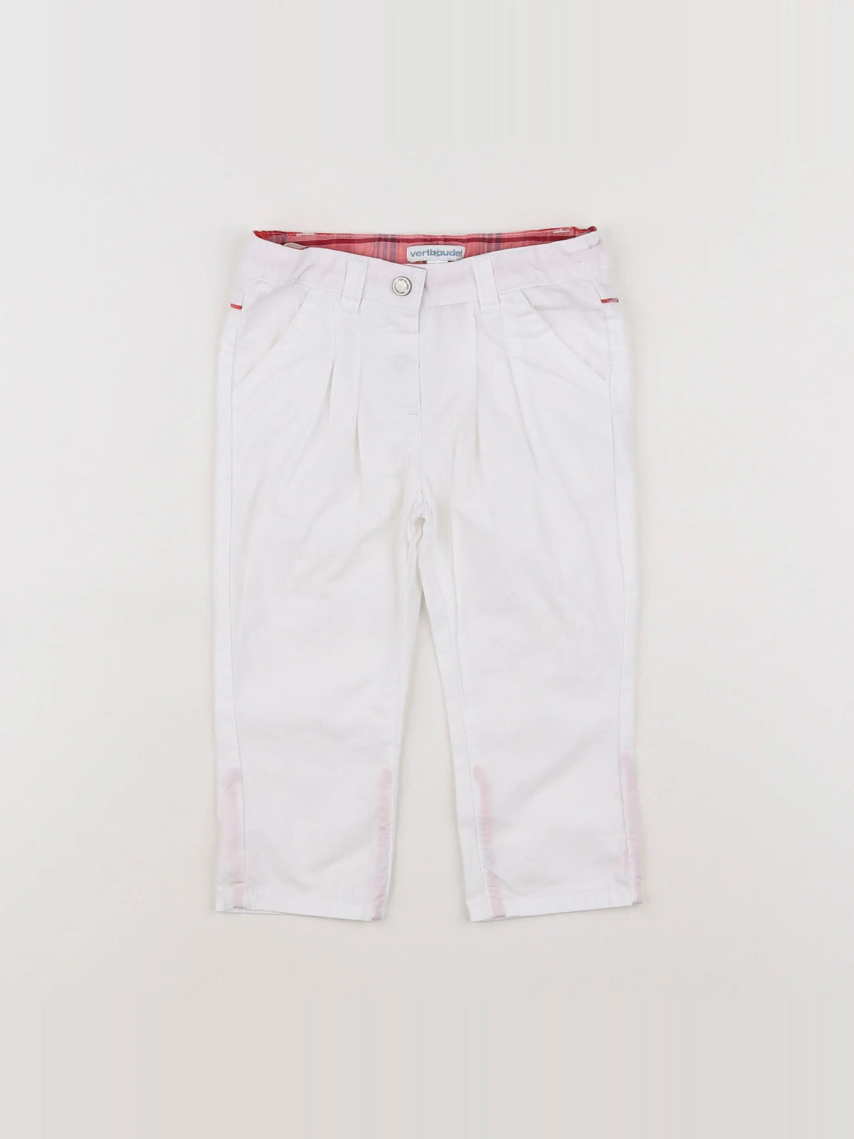 Vertbaudet - pantalon blanc - 12 mois