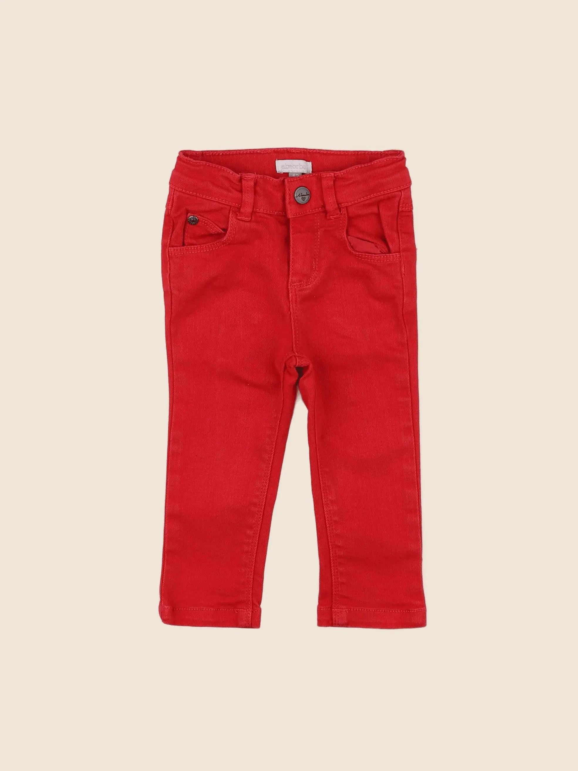 Absorba - jean rouge - 12 mois