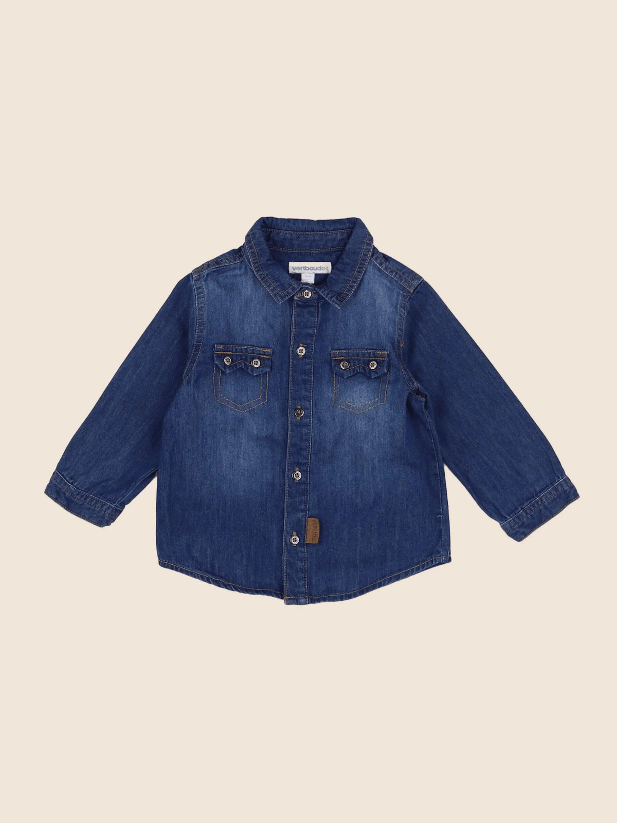 Vertbaudet - chemise bleu - 12 mois