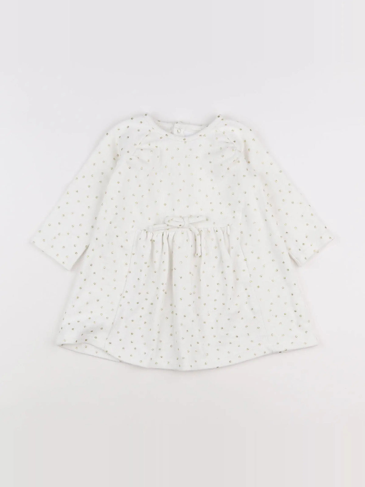 Vertbaudet - robe blanc, or - 18 mois