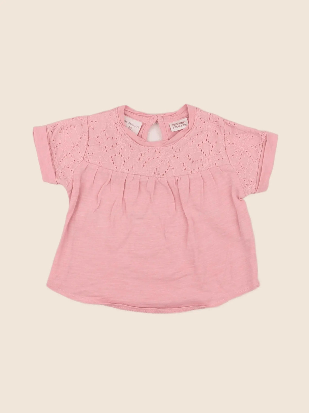 Zara - tee-shirt rose - 3/6 mois