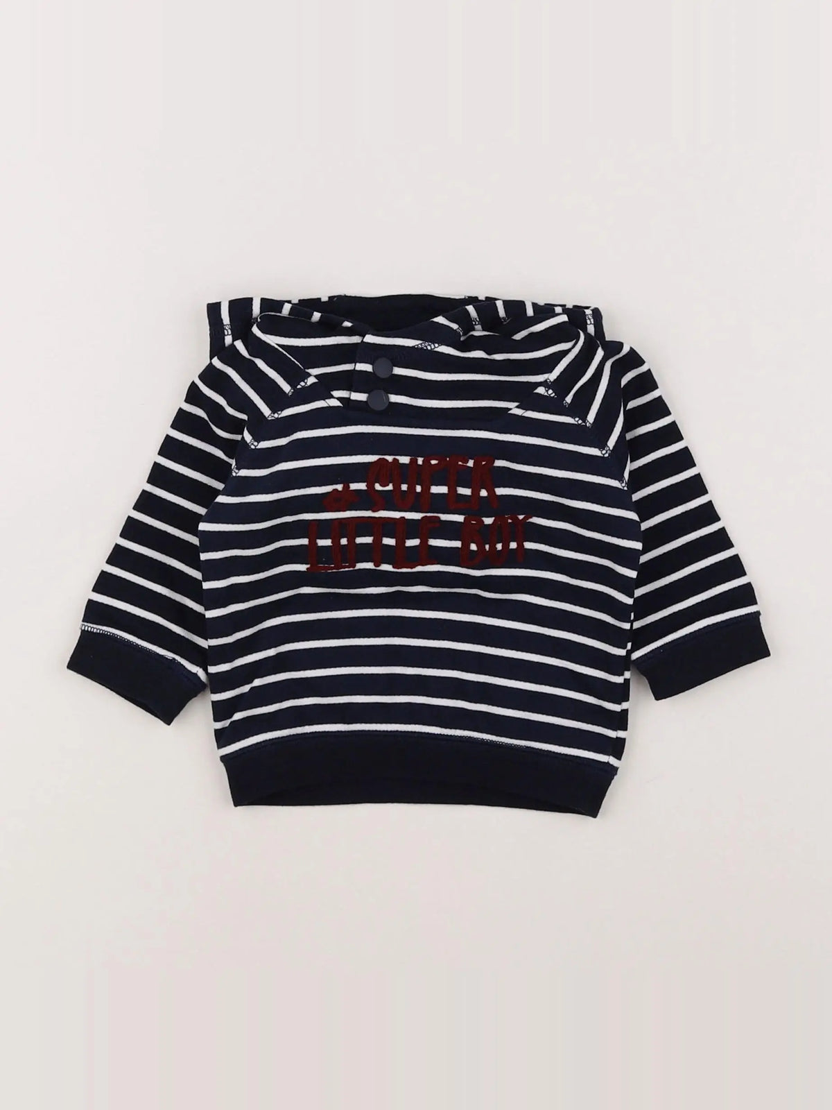 Vertbaudet - sweat blanc, bleu - 6 mois