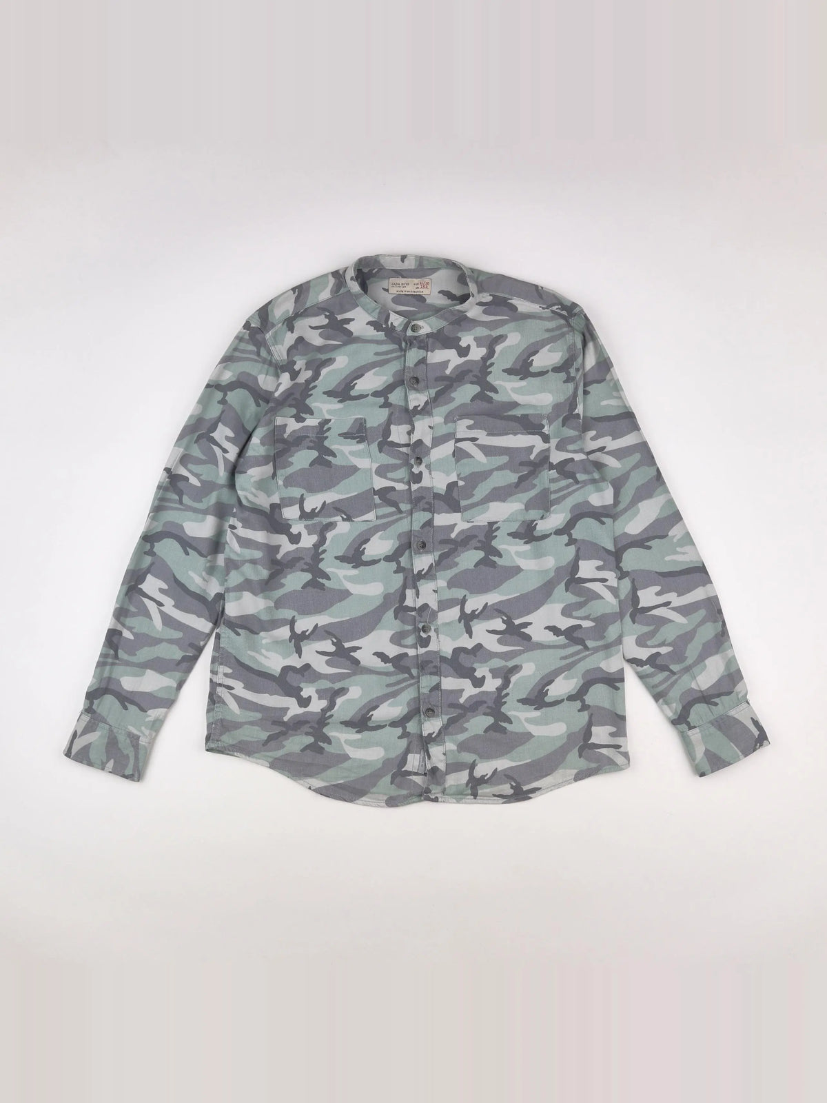 Zara - chemise blanc, vert - 11/12 ans