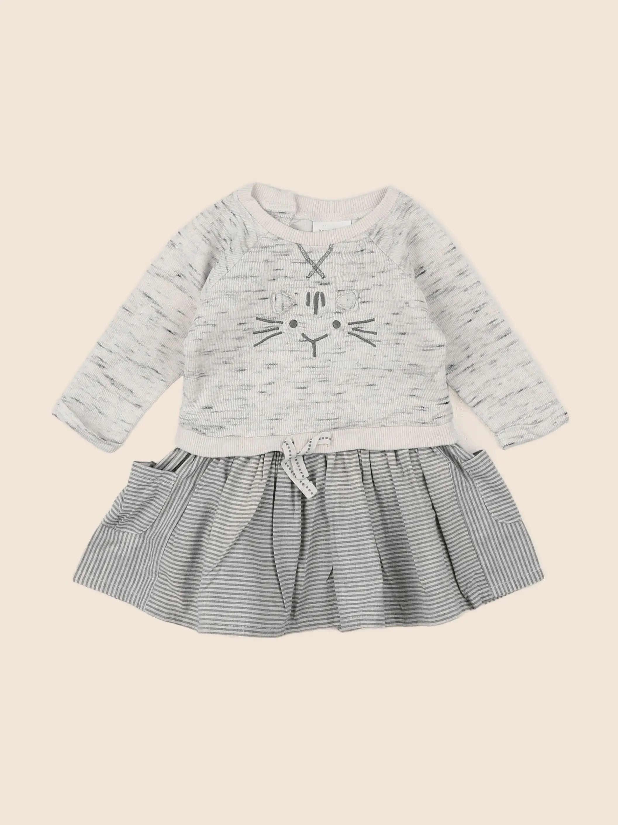 Next - robe gris - 3 mois