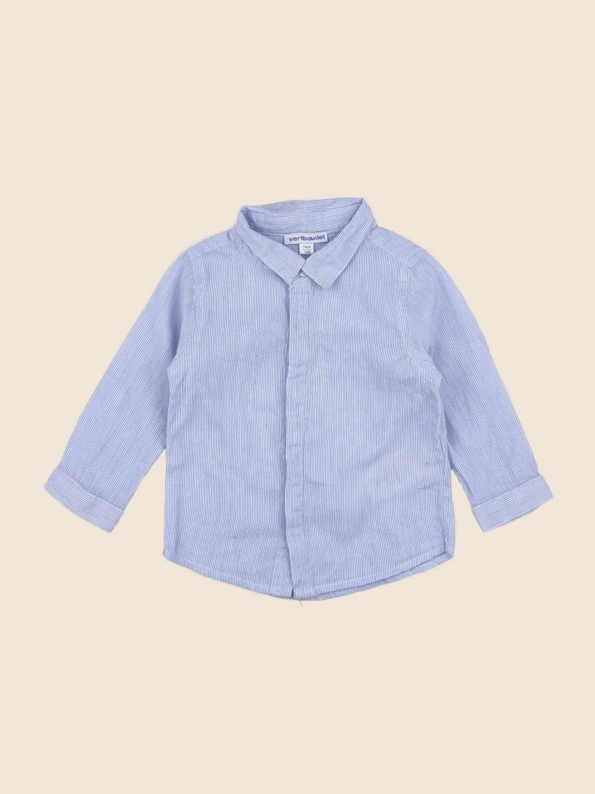 Vertbaudet - chemise bleu - 12 mois