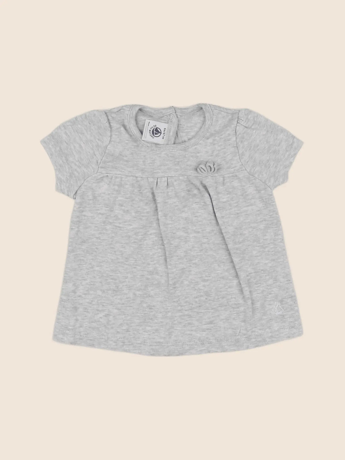 Petit Bateau - tee-shirt gris - 6 mois