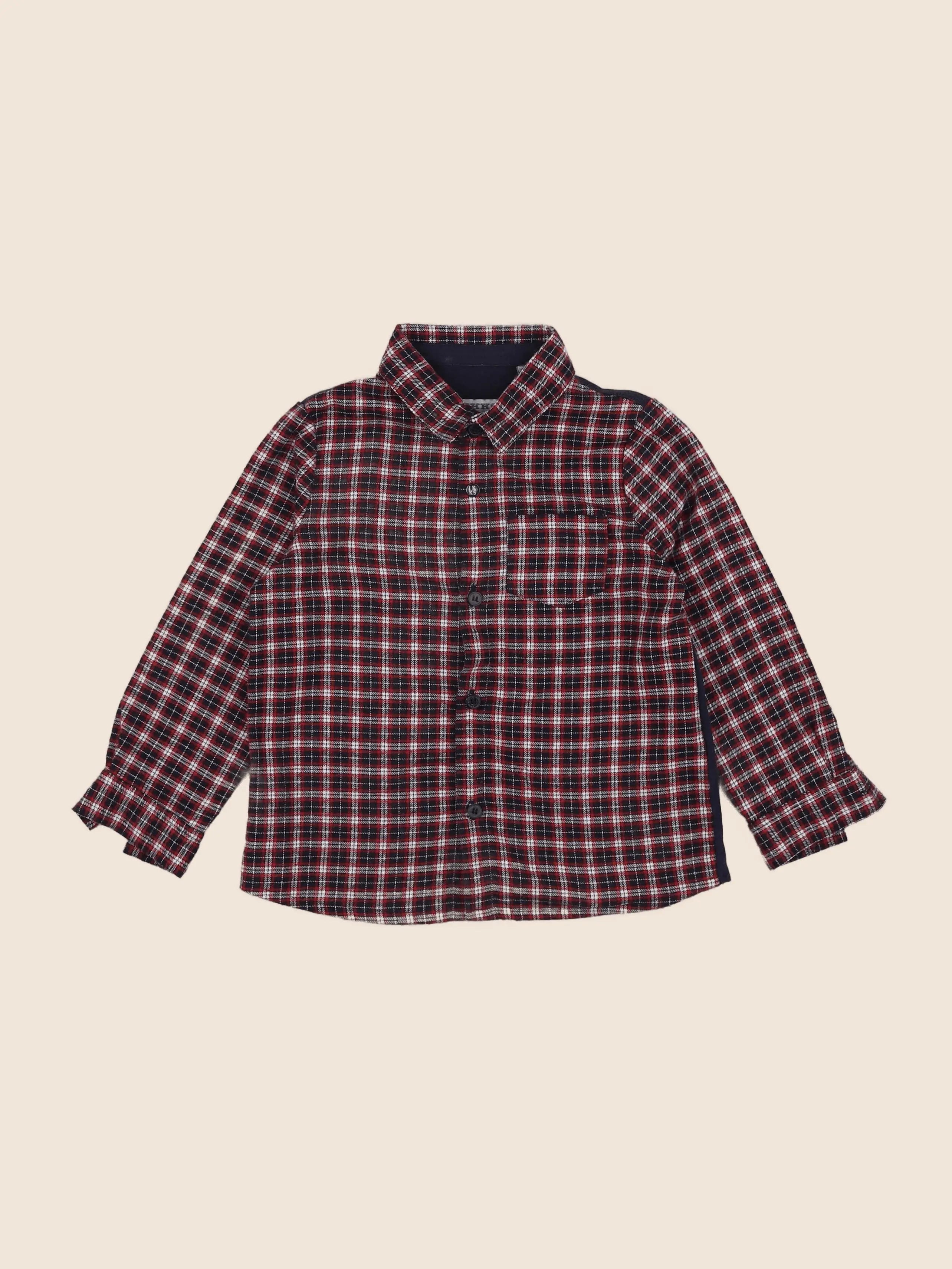 IKKS - chemise rouge, bleu - 2 ans