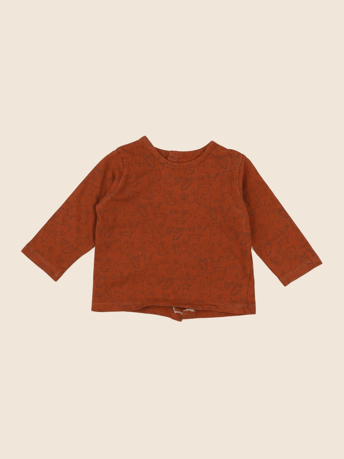 Vertbaudet - tee-shirt marron - 6 mois