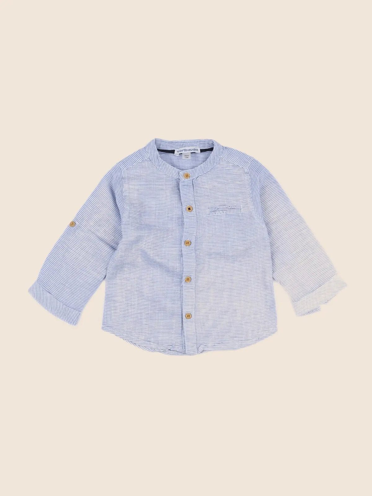 Vertbaudet - chemise bleu - 12 mois