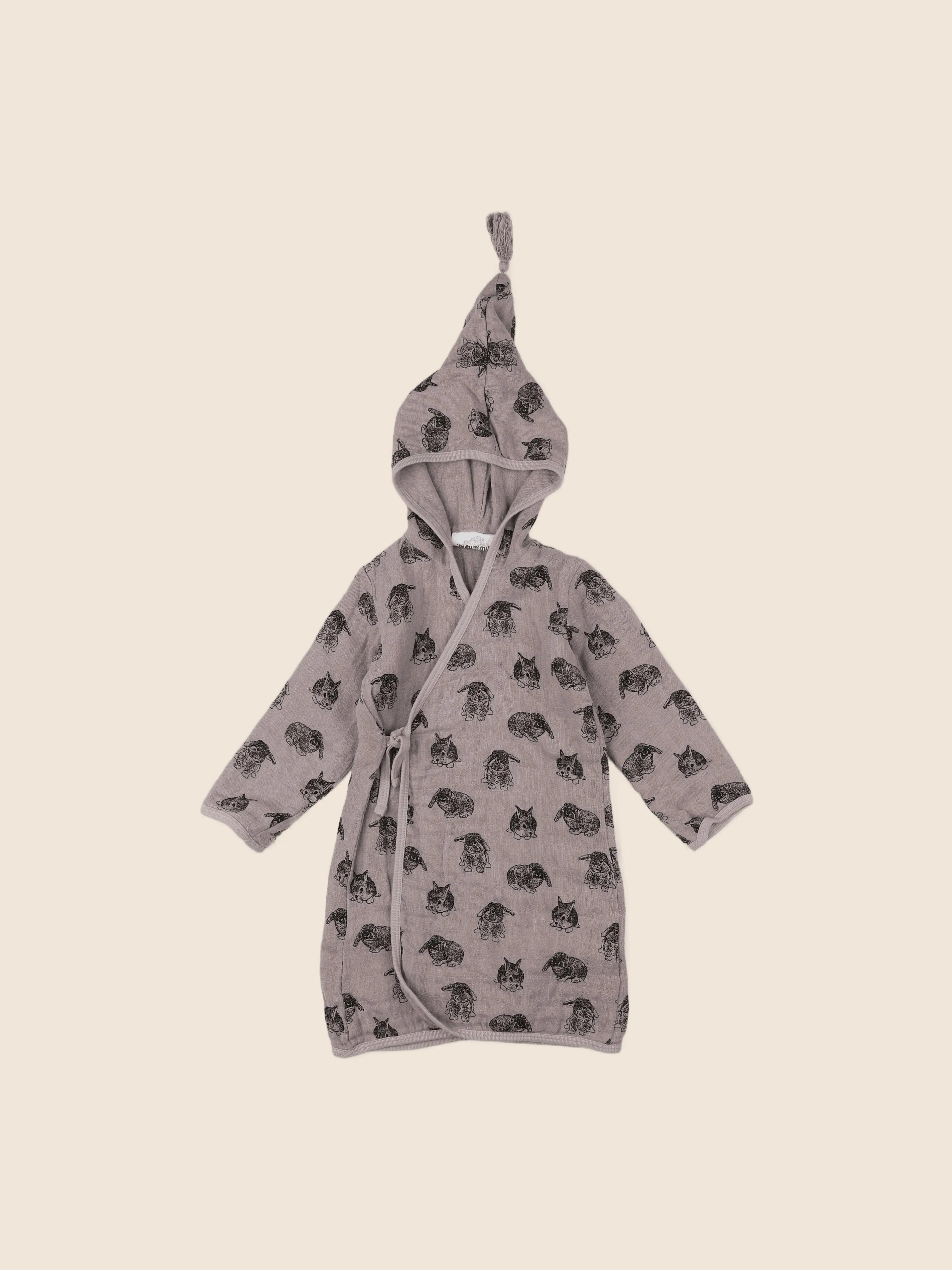 Moumout' - peignoir beige, noir - 12 mois