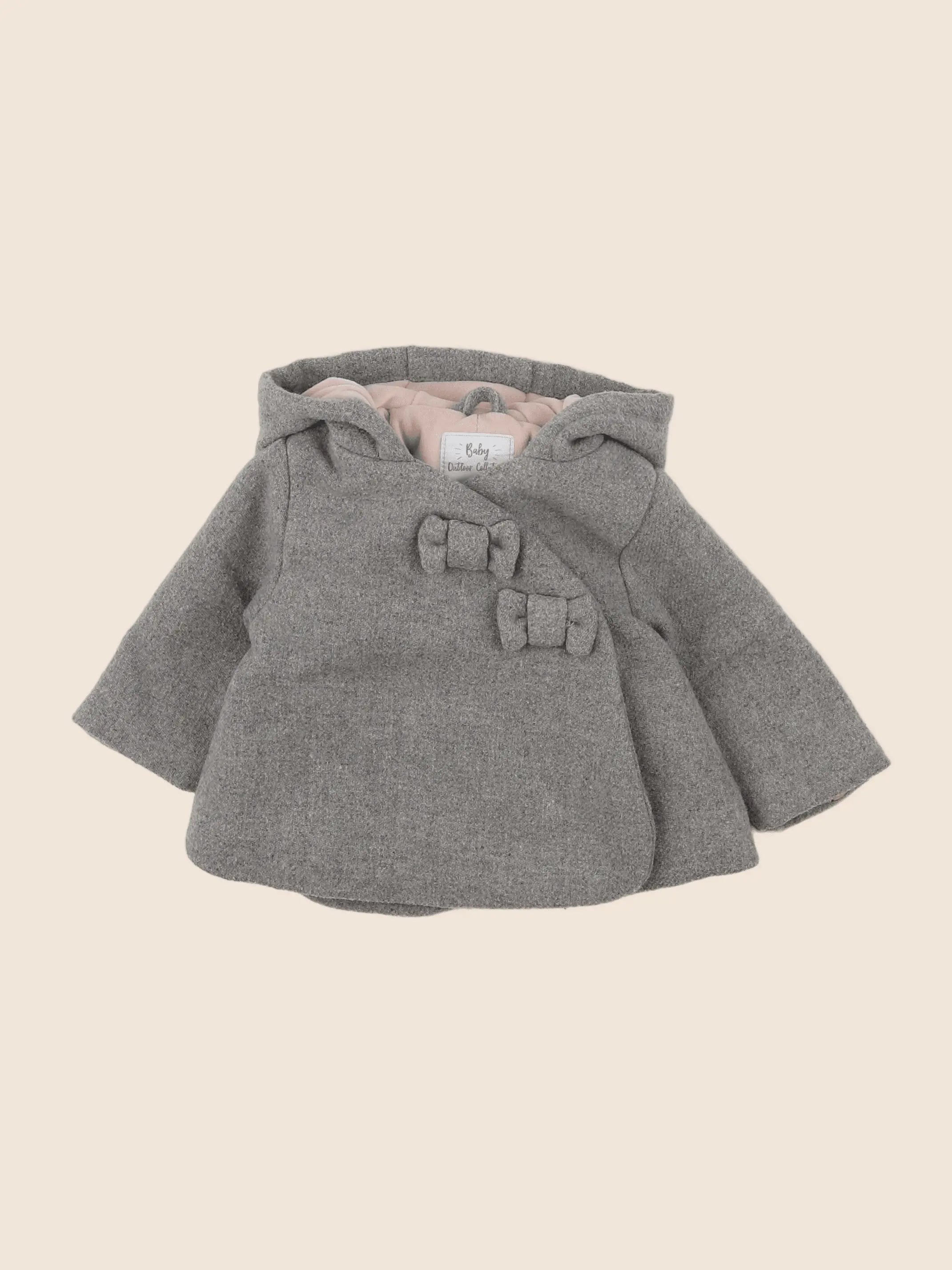 Vertbaudet - manteau gris, rose - 3 mois