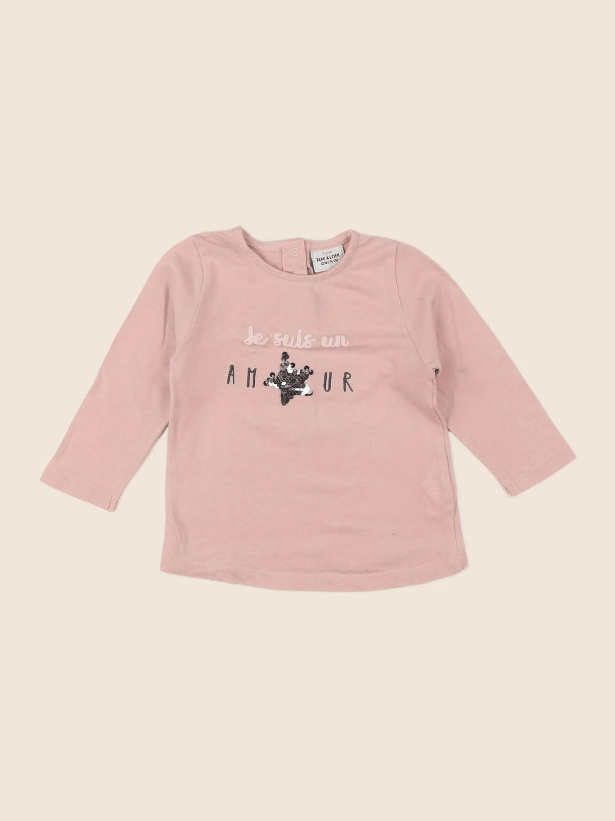 Tape à l'oeil - tee-shirt rose - 12 mois