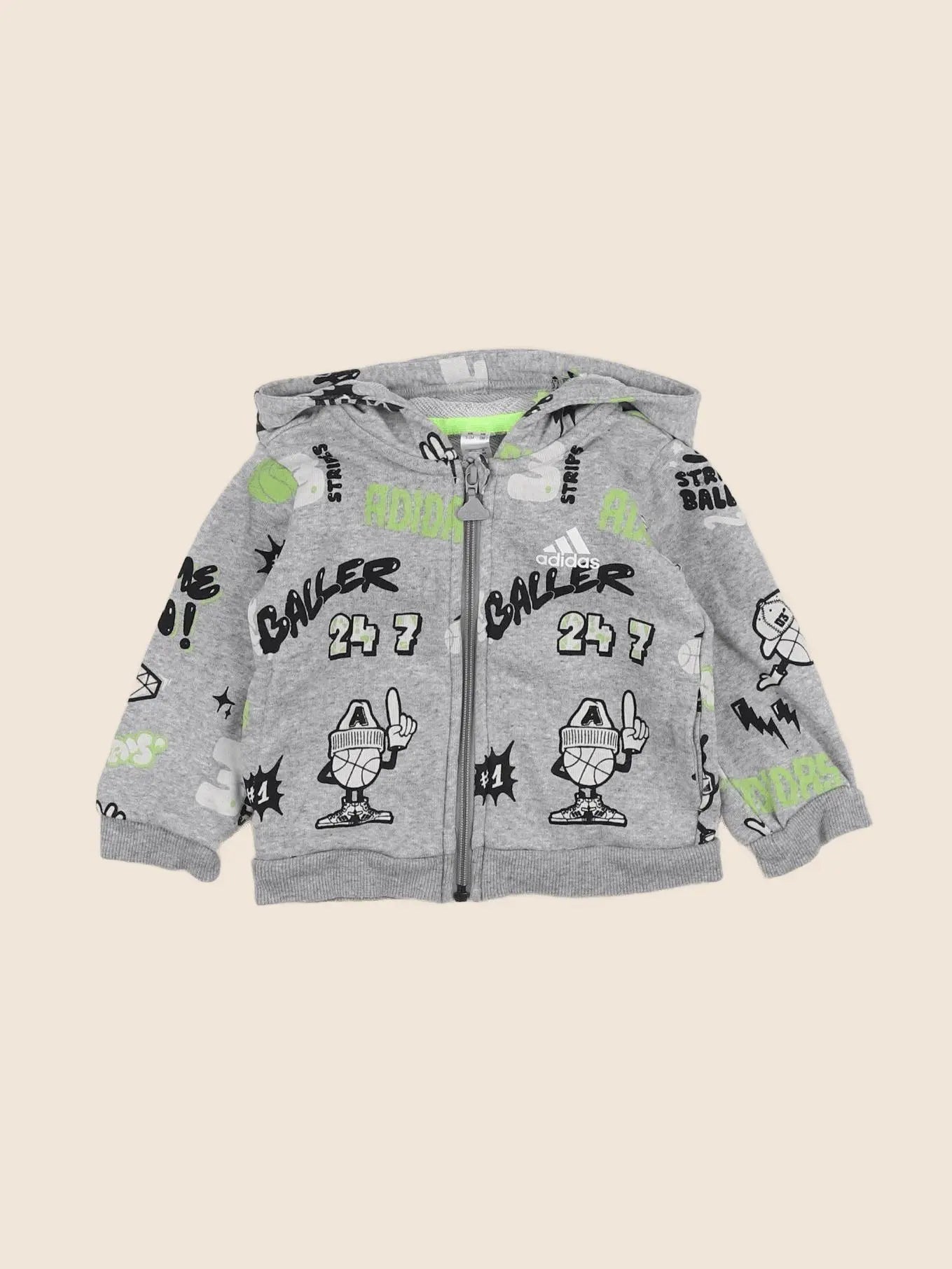 Adidas - sweat gris - 3/6 mois