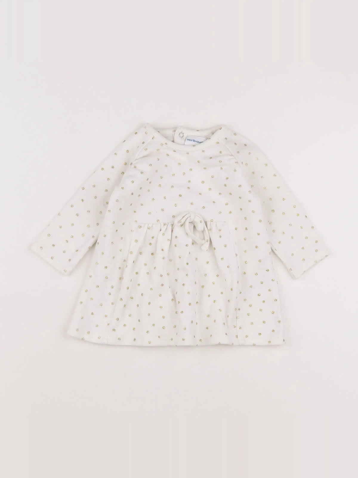 Vertbaudet - robe blanc, or - 6 mois