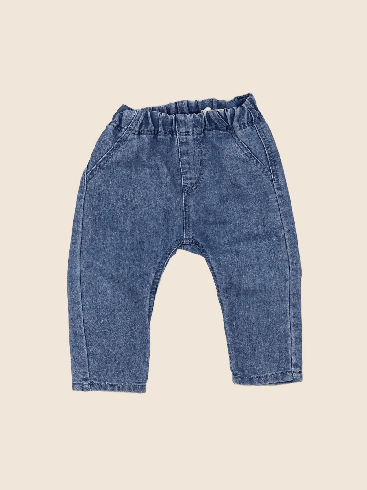 H&M - sarouel bleu - 6/9 mois