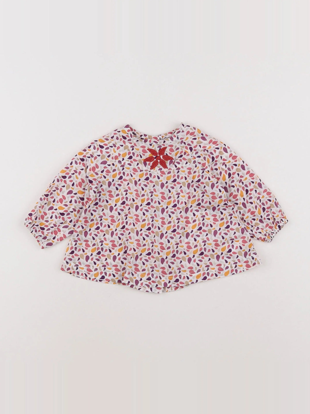 Vertbaudet - blouse blanc, rose - 3 mois
