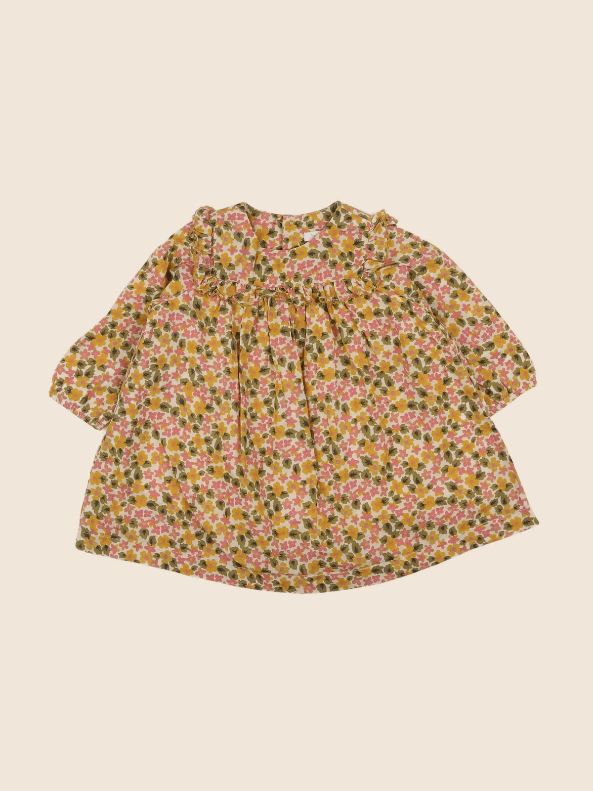 Boutchou - robe jaune, rose, vert - 6 mois