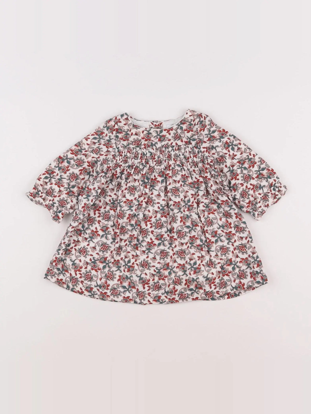 Vertbaudet - robe blanc, rouge - 3 mois