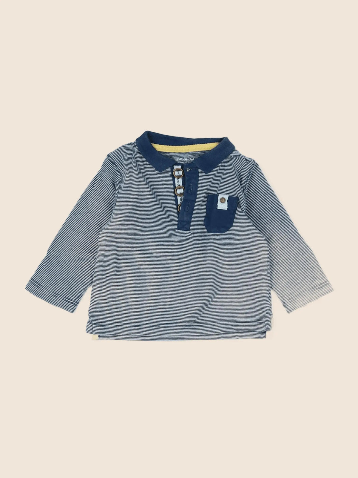 Vertbaudet - polo bleu - 6 mois