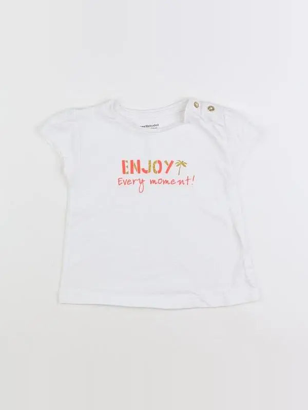 Vertbaudet - tee-shirt blanc, or - 12 mois
