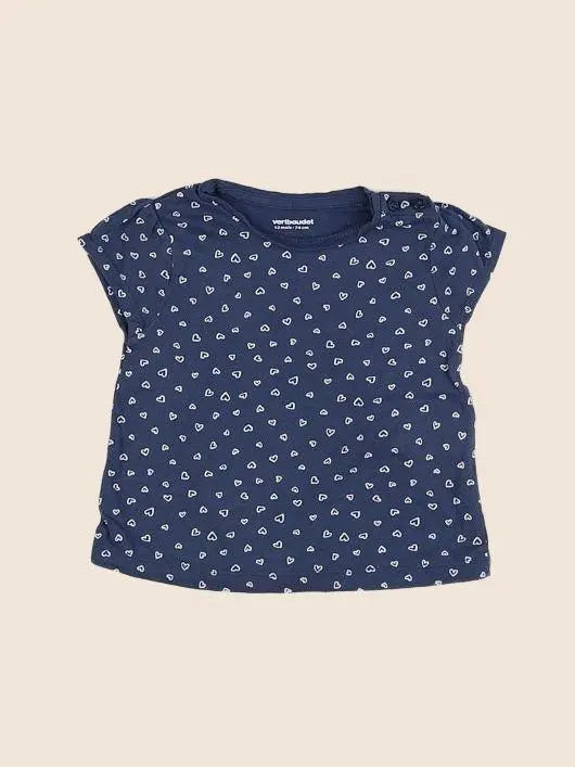 Vertbaudet - tee-shirt bleu - 12 mois