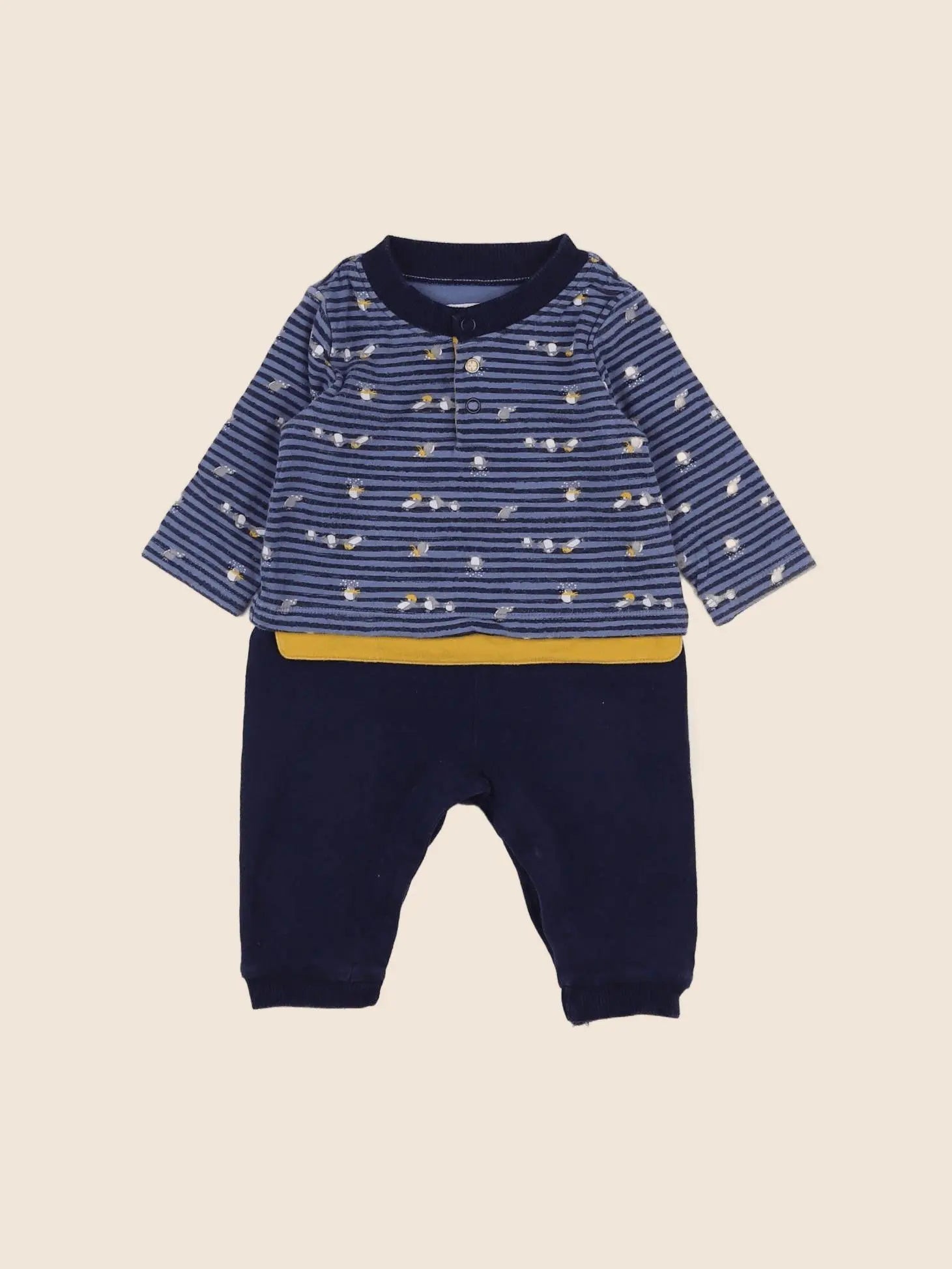 Absorba - combinaison bleu, jaune - 3 mois