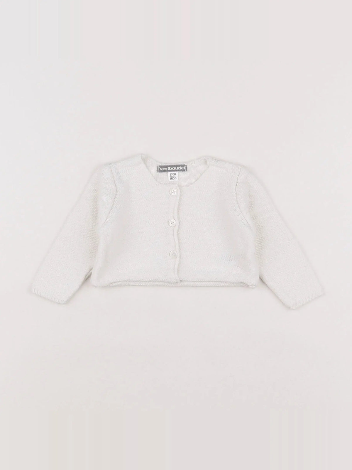 Vertbaudet - gilet blanc - 6 mois