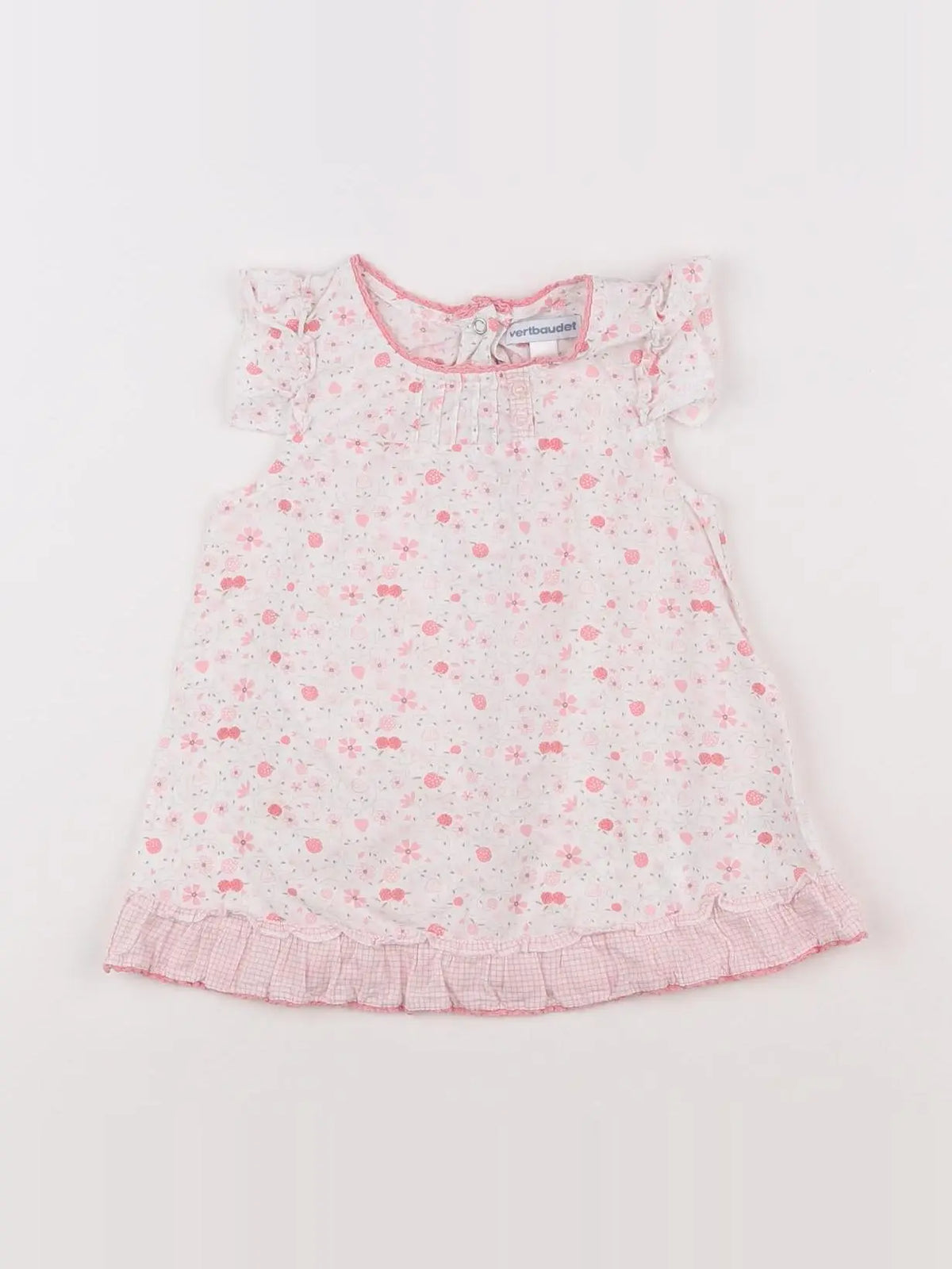 Vertbaudet - robe rose, blanc - 18 mois