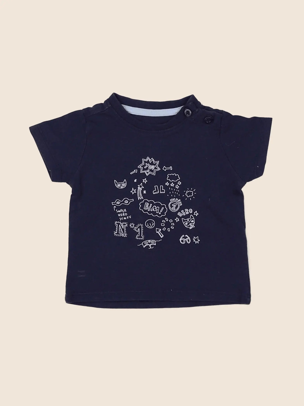 Vertbaudet - tee-shirt bleu - 3 mois