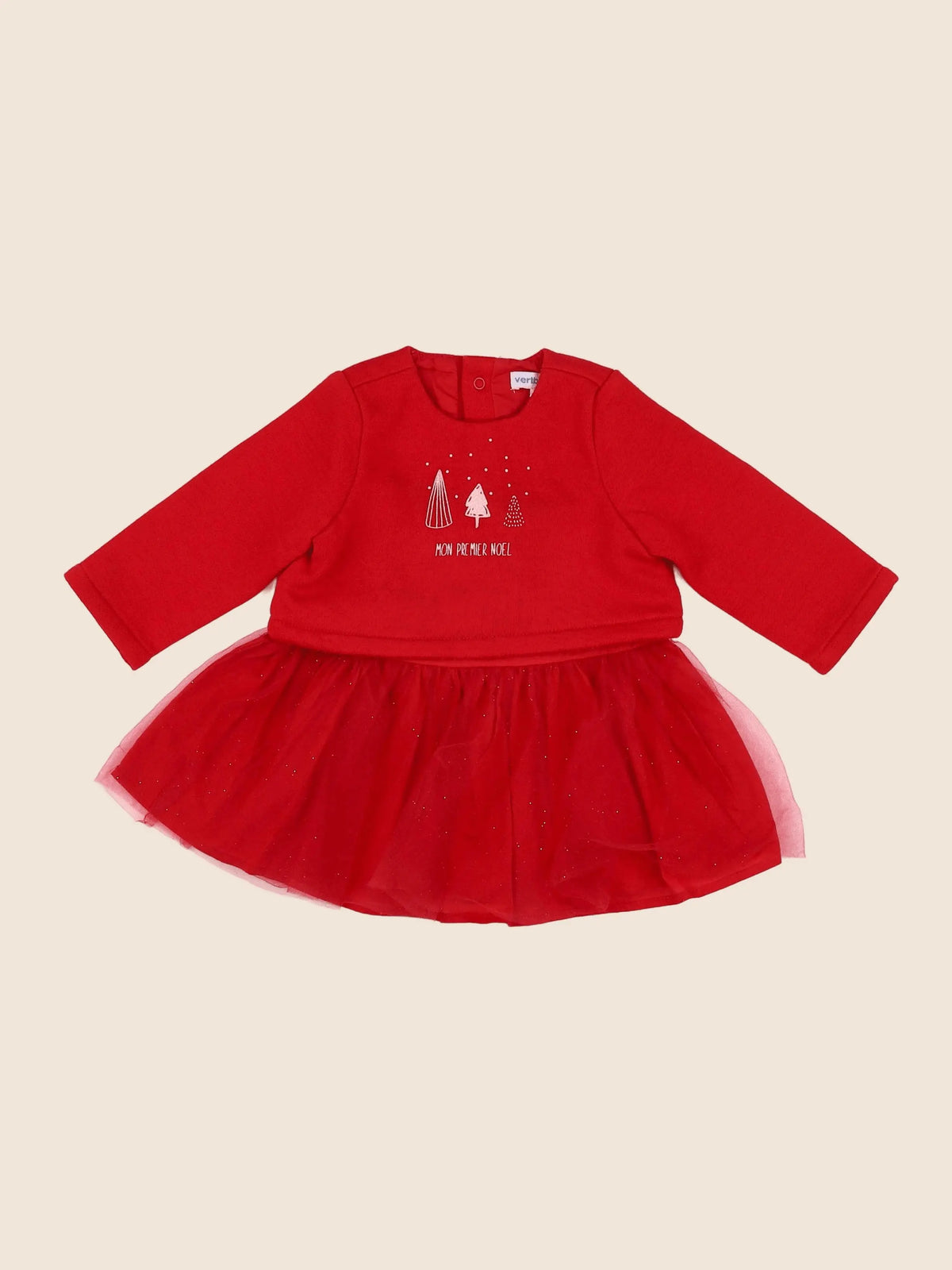Vertbaudet - robe rouge, or - 6 mois