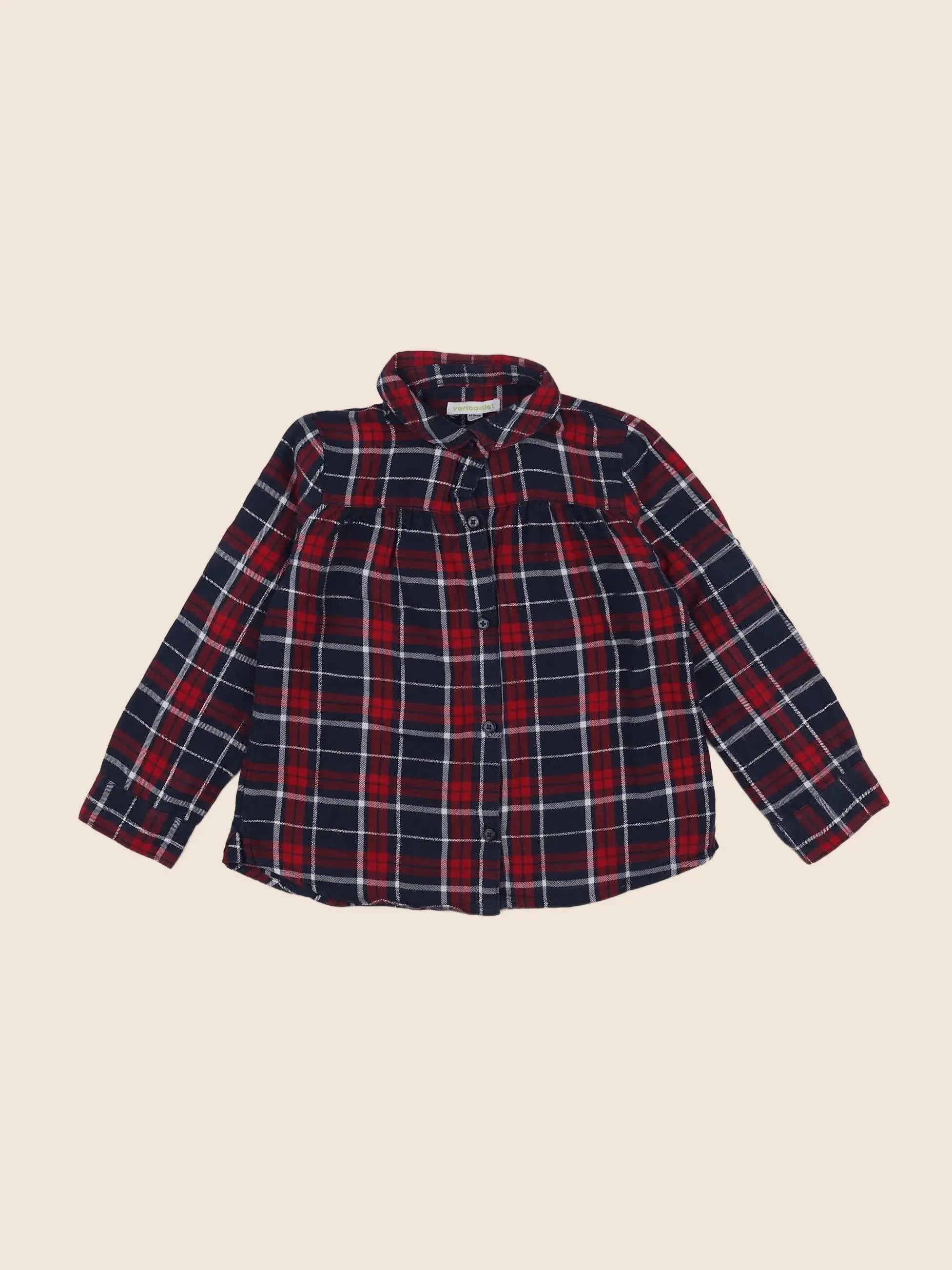 Vertbaudet - chemise rouge, bleu - 5 ans