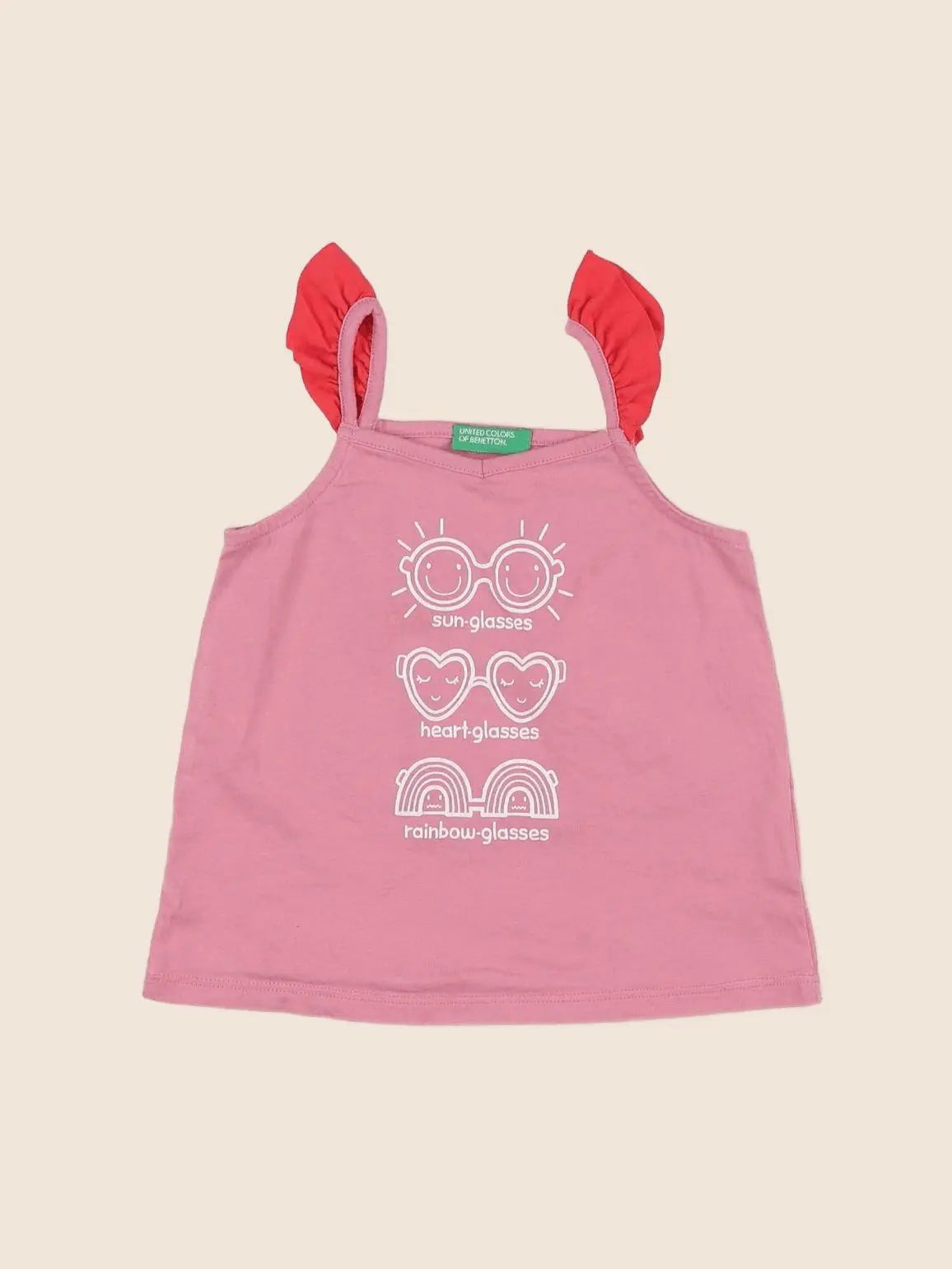 Benetton - débardeur rose - 12/18 mois