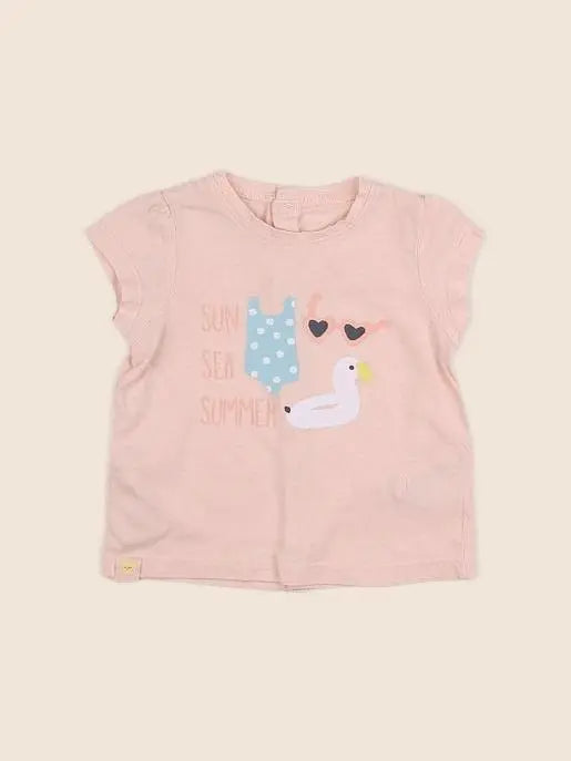 Vertbaudet - tee-shirt rose - 12 mois