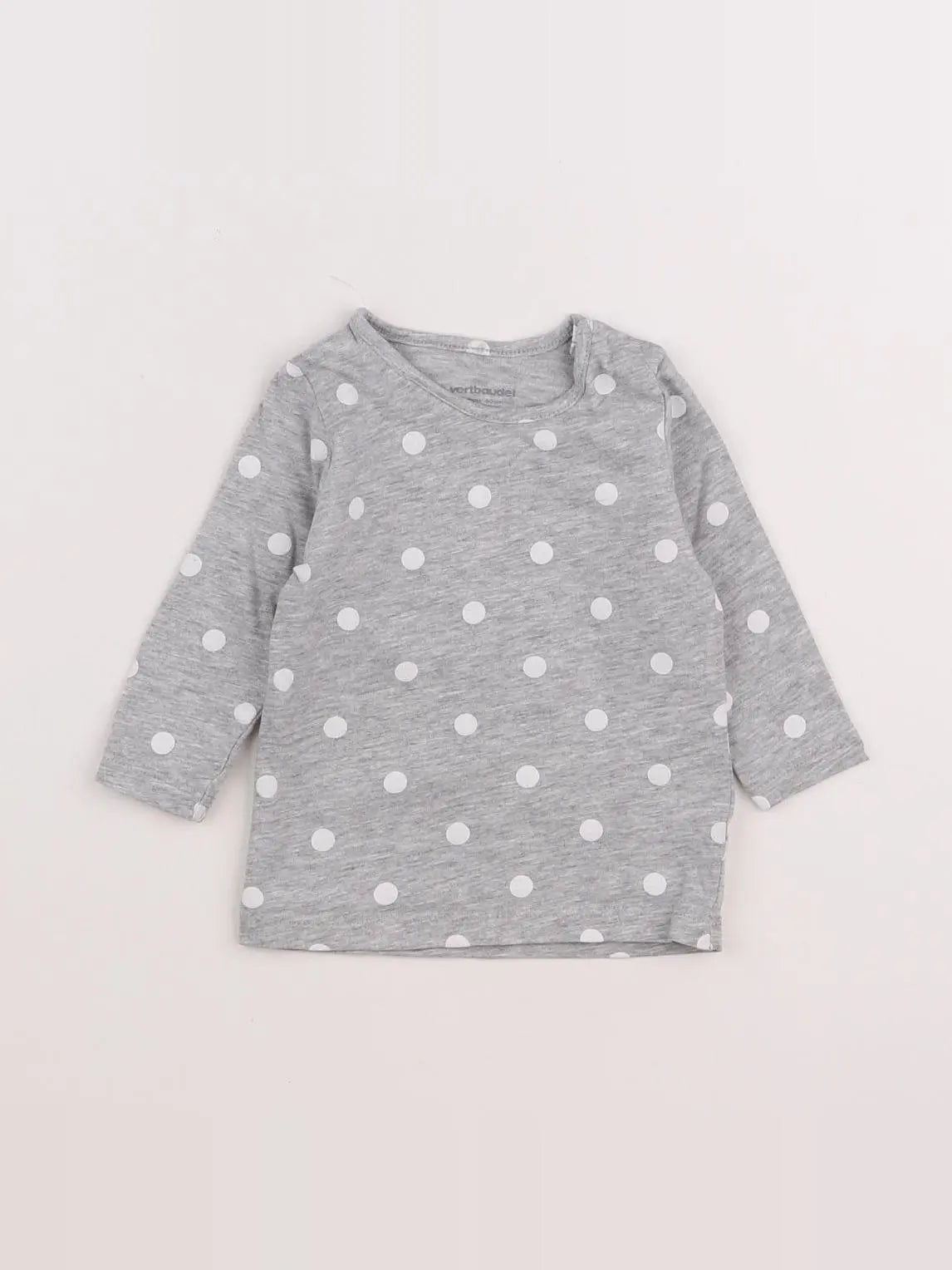 Vertbaudet - tee-shirt gris, blanc - 3 mois