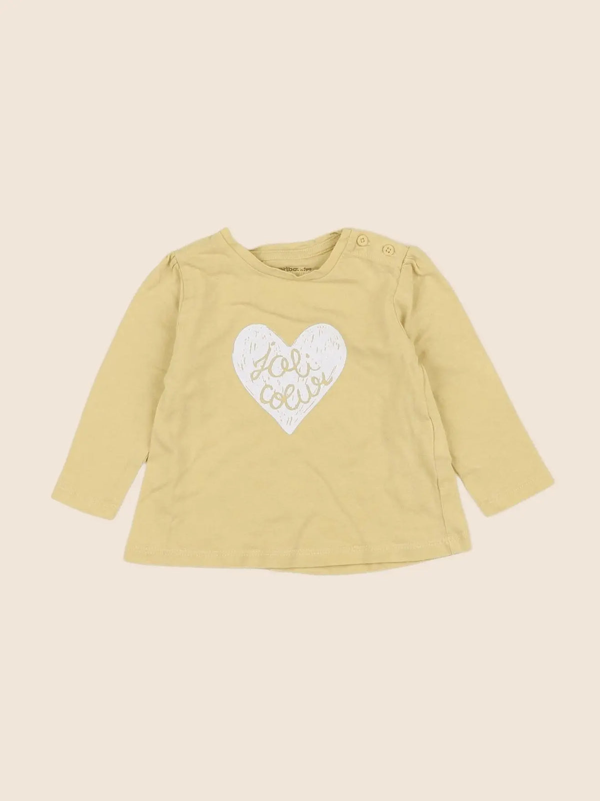 Vertbaudet - tee-shirt jaune - 6 mois