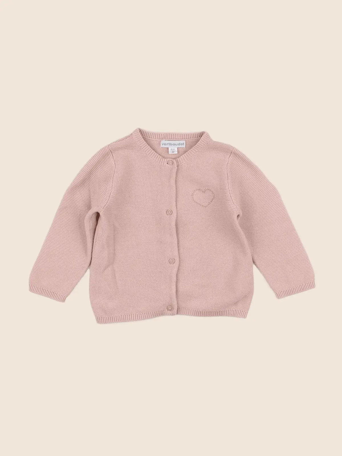 Vertbaudet - gilet rose - 6 mois