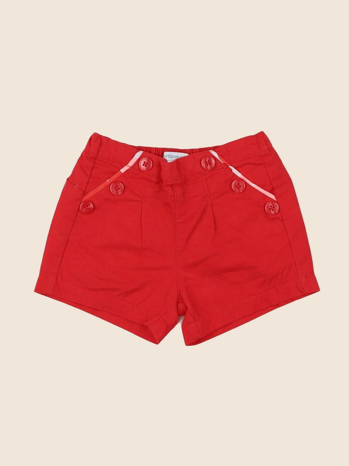 Vertbaudet - short rouge - 12 mois