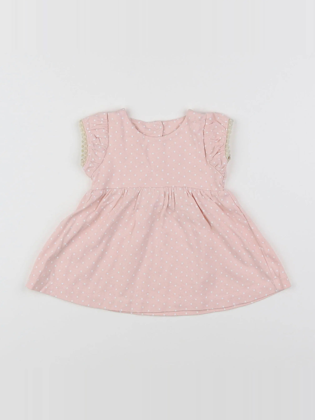 Vertbaudet - robe rose, blanc - 3 mois